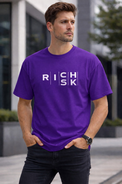 ArtYus Rich |   Risk Printed Cotton Relaxed Fit Round Neck Unisex T-Shirt