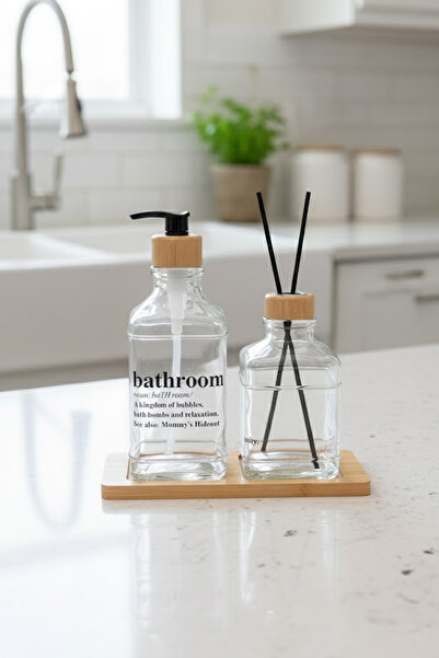 Nuha Home Bambu Standlı Sıvı Sabunluk ve Oda Kokuluğu