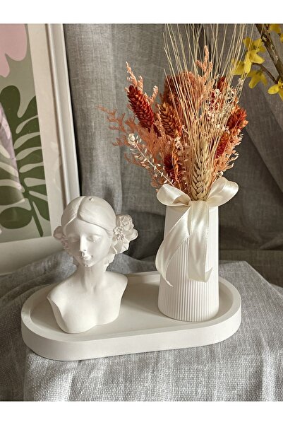 Özalp Decor Vase Decorative Striped Flute Model 3-Piece Vase Set