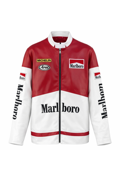 BPM Υπερμεγέθης Αθλητικό Μπουφάν Marlboro με Κέντημα