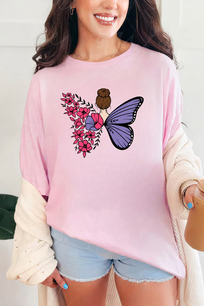 Sarah's Boutique Women's T-shirt – 100% cotton – Valentine's Day "Butterfly B...