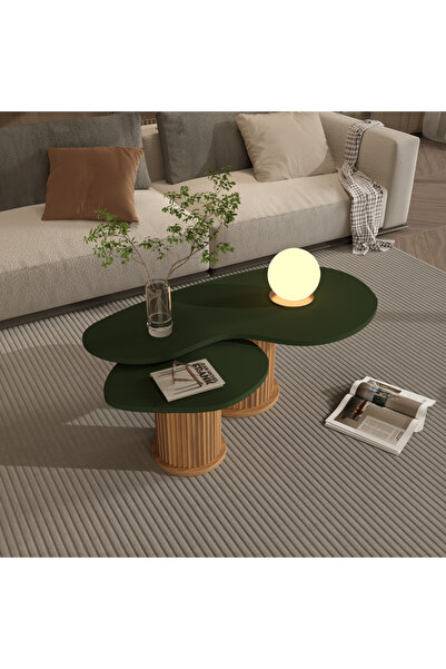 klubeconcept ARYA YUVARLAK BOHEM AYAKLI ORTA SEHPA VE YAN SEHPA 2Li % 100 MDF