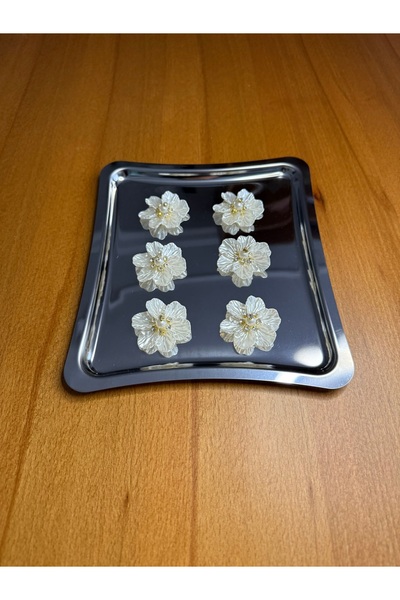 Smiling Home 6 Adet Şık Orkide Gold Taşlı Broş