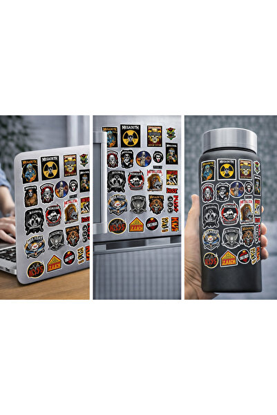 Limitless Design مجموعة ملصقات أسطورة الروك والميتال - ميتاليكا، ميغاديث، كيس...