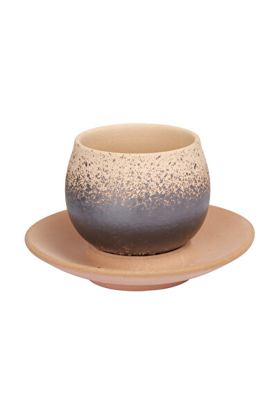 Malooki Handcrafted Ceramic Coffee Cup and Saucer Set, Japanese Style, 150 ml