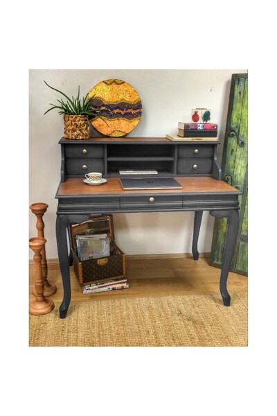 Masifart Sema Ahsap Calisma masası 110 cm Gri Eskitme