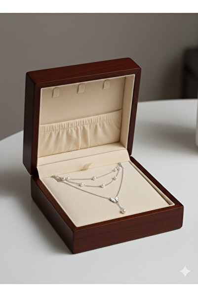 staınless steel Stainlees Steel Çelik Gümüş Renkli Kelebekli Çoklu Kolye