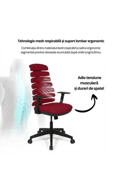 KRONSIT Scaun ergonomic SALERNO, spatar segmentat cu mesh 3d, syncron, reglab...