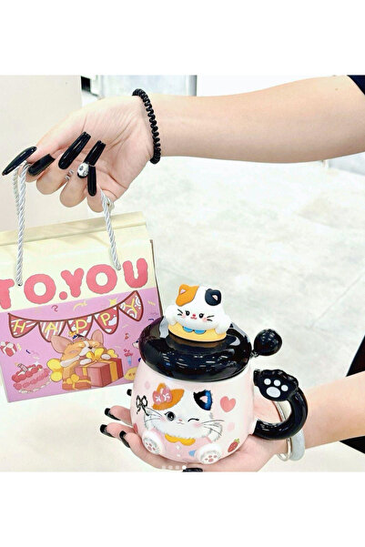 Mihristore Cute Cat Themed Mug Cup Gift Cat Mug