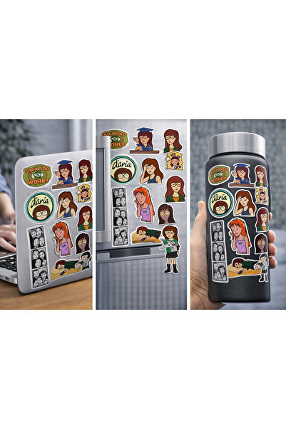 Limitless Design مجموعة ملصقات داريا - تصميم حنين إلى التسعينات ومضاد للمزاج ...