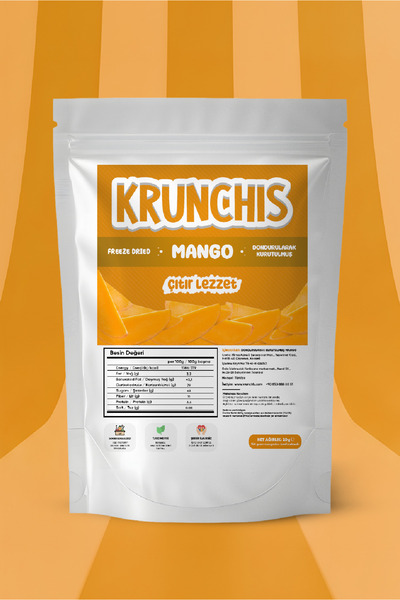 Krunchis Freeze Dried Mango Dilim (Dondurularak Kurutulmuş Meyve) - 20gr
