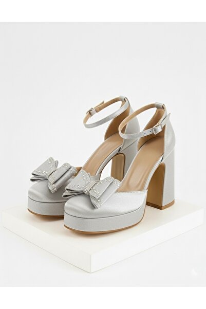 Felisya Butik Satin Platform Heeled Evening Dress Shoes 10cm - Feli̇syabuti̇k