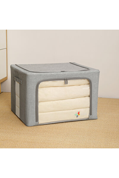 REEFI صندوق تخزين رمادي - مصنوع من ألياف القطن - كبير