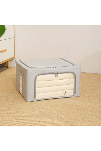 REEFI صندوق تخزين رمادي فاتح - ألياف قطنية - متوسط
