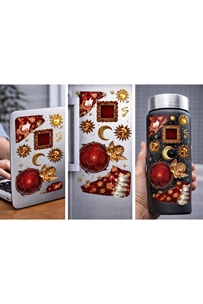 Limitless Design Sun & Moon Themed Vintage Mystical Sticker Set – 22X30 cm | ...