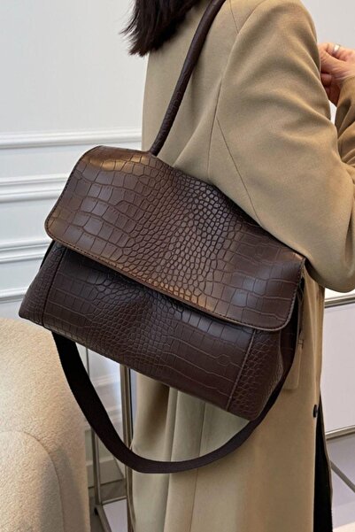 Trendyup Crocodile pattern eco-leather bag, 33x25x12cm