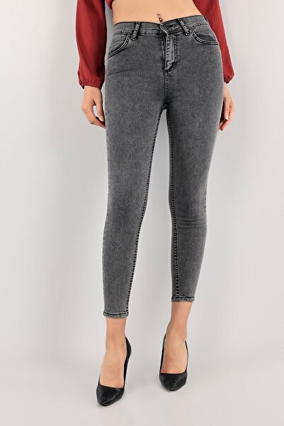 LİMABEL Kami Smoked Snow Wash High Waist Lycra Slim Fit Jean Pants Recovery