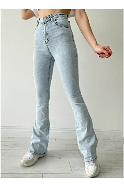 LİMABEL Blugi spanioli cu talie înaltă Ice Snow Flare (extra confortabili).