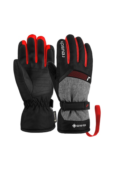 Reusch Manusi Schi Copii Flash Gore-Tex Junior Black-Black Melange-Fire Red