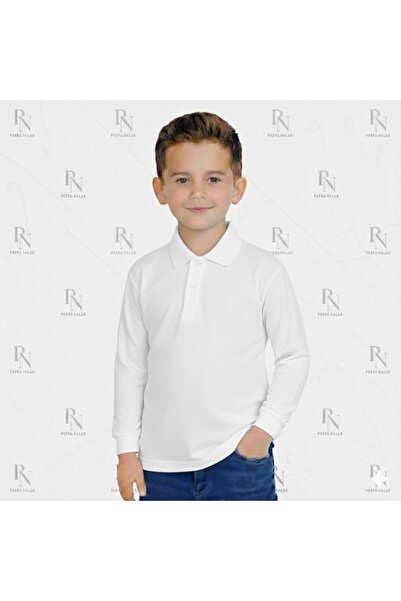 YCN TEKSTİL 100% Cotton Unisex Children's Polo Collar Long Sleeve Combed Cotton
