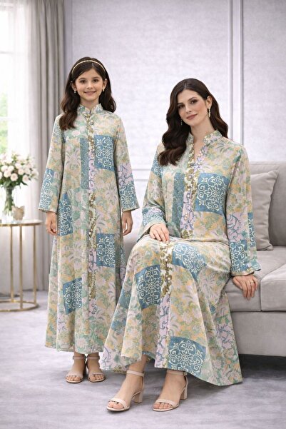 ELLA A mother and daughter jalabiya with a comfortable cut that elegantly hig...