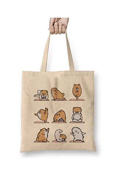 Toyaso Pomeranian Dog Pomeranya Köpek Geantă de cumpărături Pilates Yoga Gean...