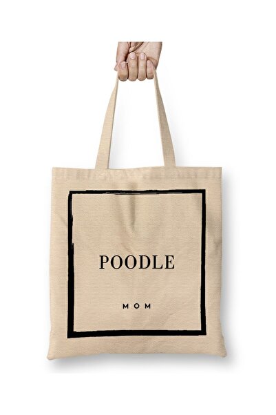 Toyaso Poodle Mom Dog Dog White Tote Bag Τσάντα για ψώνια με μακριά λαβή Τσάν...