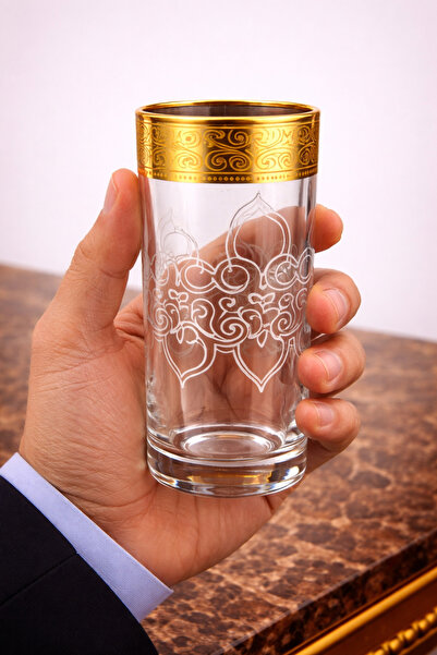 BYART Luxurious glass set with gold embellishment – ​​6 pieces, elegantly des...