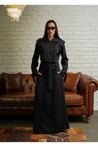 MYA Women's Jacket-Skirt Set |   Padded Shirt Collar Buttoned Jacket Set |   ...