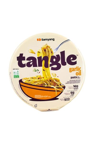 SAMYANG Tangle garlic Oil Sarımsaklı zeytinyağı ile hazırlanmış Noodle, büyük...