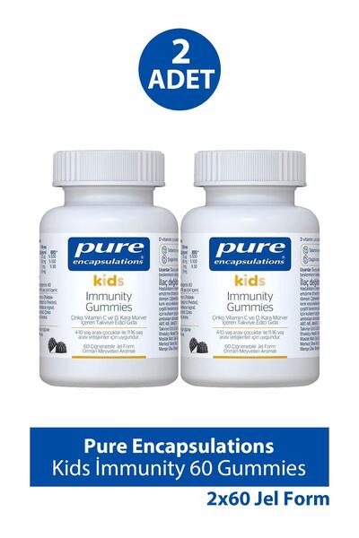 LifesVital Pure Encapsulations Kids İmmunity 60 Gummies 2 Adet