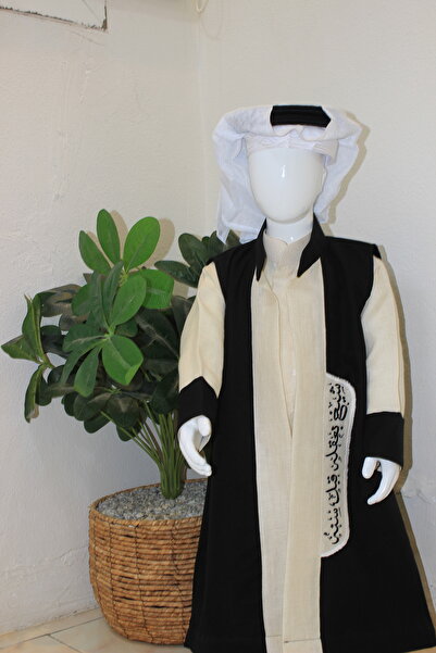 Abaya-AB طقم ولادي 1-ثوب ساده 2- دقله مطرزه عباره 3-طقم عقال لاصق كامل مع بعض