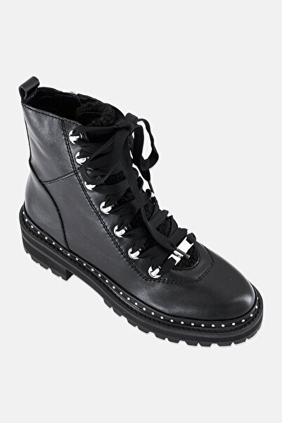 Steve Madden Women Rainier Lace Up Ankle Boots, Black