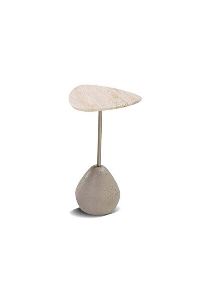 Generic Homez Clara Side Table Beige With Concrete 30X30X50Cm