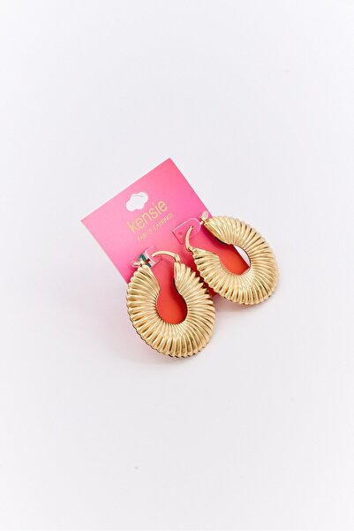 Kensie Women 1 Pair Trendy Puffed Mariner Hoop Earrings, Gold