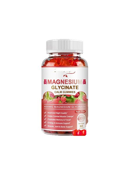 GMAHOMEE أقراص جلايسين المغنيسيوم القابلة للمضغ، مكمل غذائي من المغنيسيوم/الب...