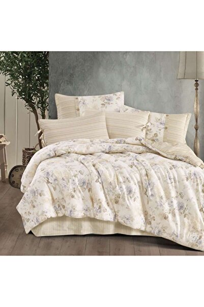 Alhabib bedding Summer double bedspread, light cream cotton with floral patte...