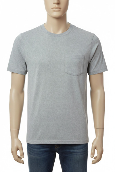 Secura İş Güvenliği تيشيرت صيفي من القطن الممشط بياقة دائرية 100% قطن مع جيب ...