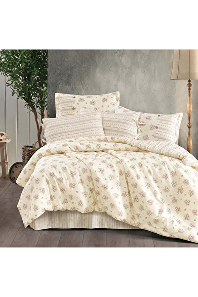 Alhabib bedding Double summer bedspread in off-white cotton with floral patte...