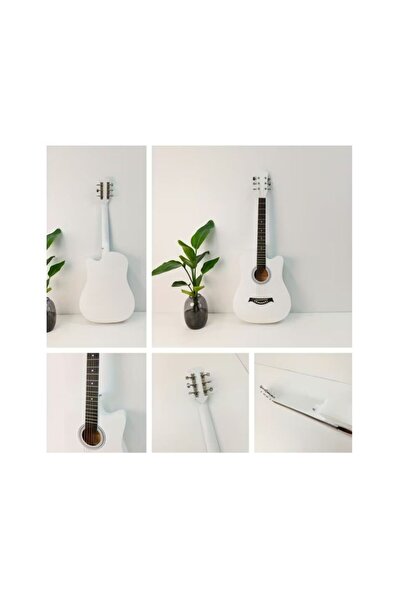 MegArya 38 Inch Beginner Acoustic Guitar for Teens & Adults (White)