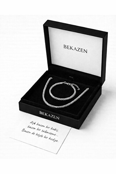 BEKAZEN Sevgililer Günü Hediyesi 2'li Erkek Sarma İtalyan Çelik Kolye ve Bile...
