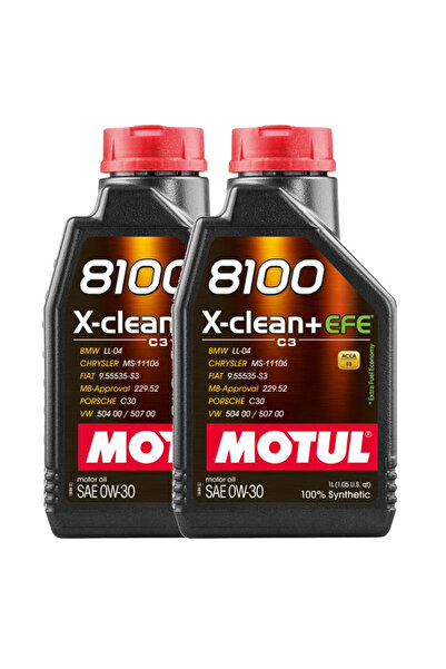 Motul 2 liter package Oil 8100 X-Clean+ EFE 0W30