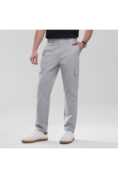 Giordano Men's Twill Relaxed Taper Elastic Waist Khaki Pant