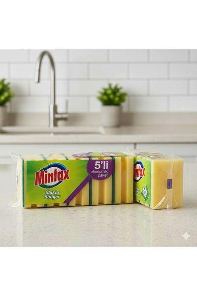 Mintax إسفنجة مموجة 5 قطع 2 عبوة