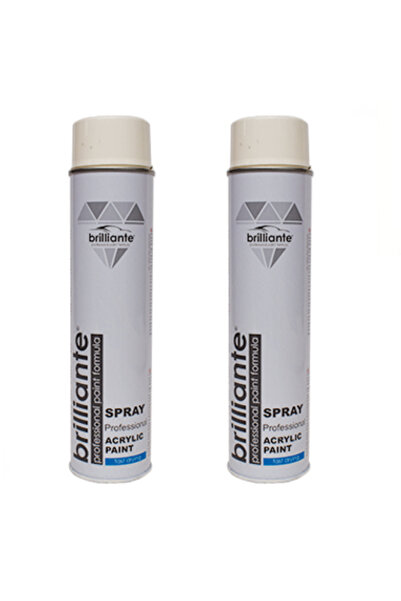 BRILLIANTE Pachet 2 x Vopsea Spray Acrilică Alb Pur Lucios RAL 9010 600 ml
