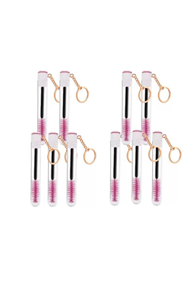 Barhat Set 10 mini periute cu tub si breloc pentru extensii de gene