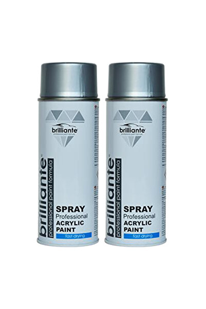 BRILLIANTE Pachet 2 x Vopsea spray RAL 900 Aluminiu White 400 ml