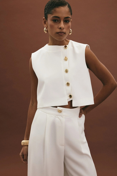 Sateen Vestă Lucy - Ecru