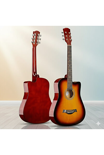 MegArya 38 Inch Beginner Acoustic Guitar (Sunburst)
