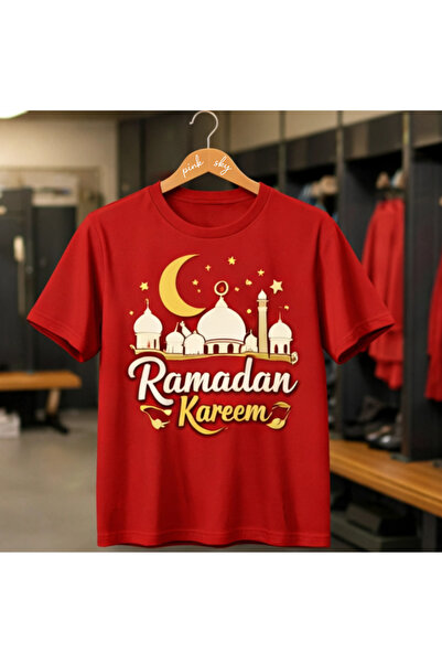 Pink Sky Tricou de vară unisex din bumbac cu model Ramadan Kareem